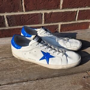 Golden Goose Super-Star "White Patent Leather Blue"